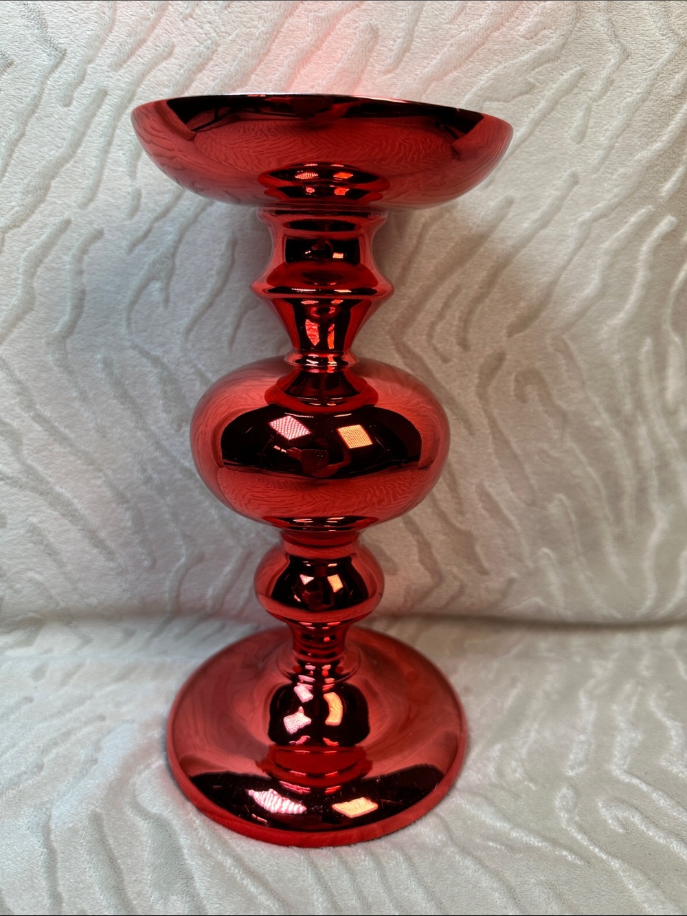 New! Bath & Body Works Christmas Glossy Red 3 Wick Candle Holder